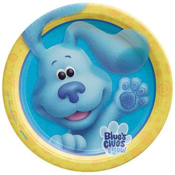 amscan Blues Clues Paper Party Round Plates - 9" | Blue & Yellow | Pack of 8
