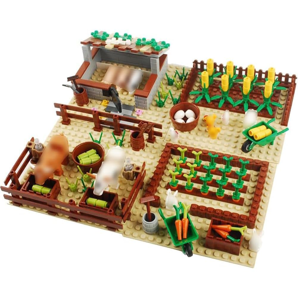 BAENRCY Farm Field Set Building Blocks Plant Animal Crops Building Bricks Kit DIY Building Set Compatible All Major Brands (Animal)