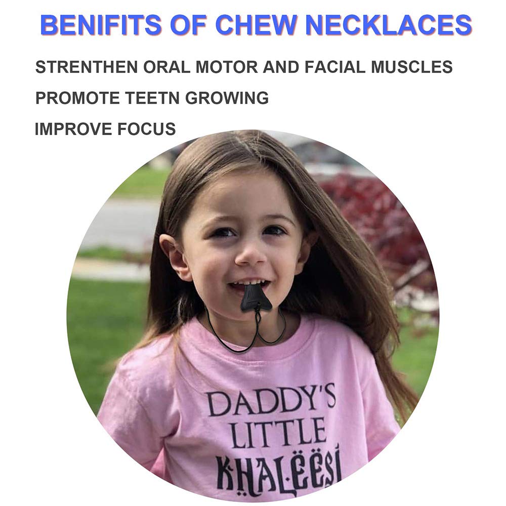2 PCS Sensory Chew Necklaces - Chew Necklaces for Sensory Kids, Shark Tooth Necklace, Baby Teething Child Chewing Autism Adult, YQZIYOU