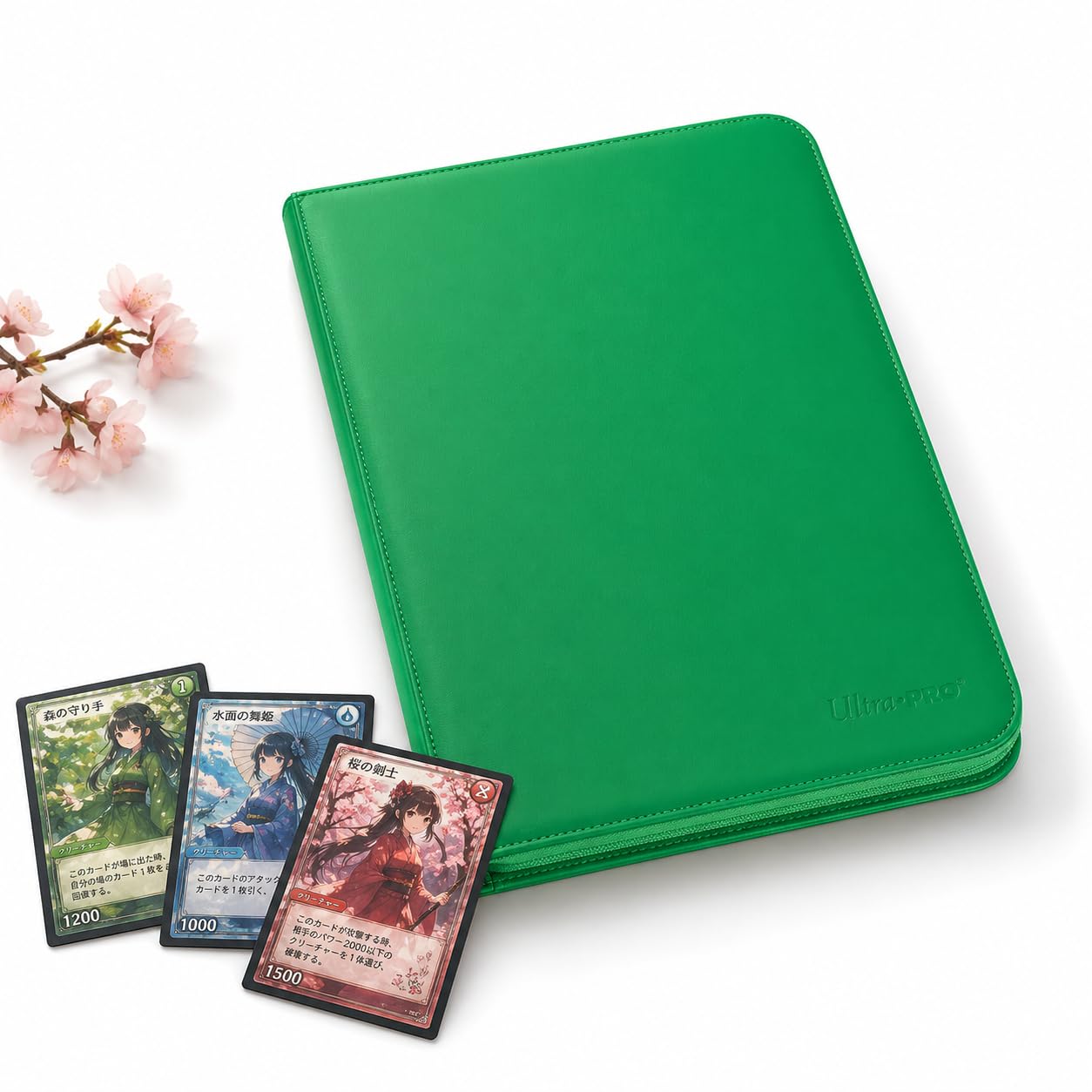Ultra PRO - Vivid 9-Pocket Zippered PRO-Binder: (Green) - Protect Up to 360 Collectible Trading Cards, Sports Cards or Valuable Gaming Cards, Ultimate