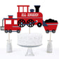 Big Dot of Happiness Railroad Party Crossing - Steam Train Birthday Party or Baby Shower Centerpiece Sticks - Table Toppers - Set of 15
