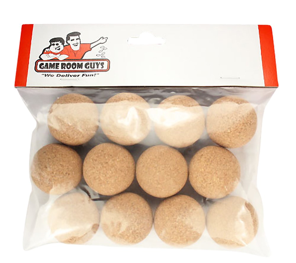 Game Room Guys Natural Cork Foosballs Compatible with Shelti Tornado Dynamo Tables - Set of 12