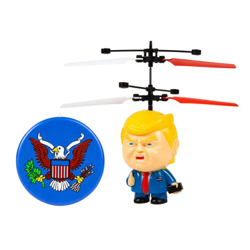 President Donald Trump 3.5 Inch Flying Figure RC Remote Control UFO Big Head Helicopter