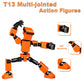4PCS Mini Titan T-13 Action Figures Set, Assembly Completed Luck Dummy Robot 13 Action Figure Toys for Boys Stick Figures with Multi Joints Movable