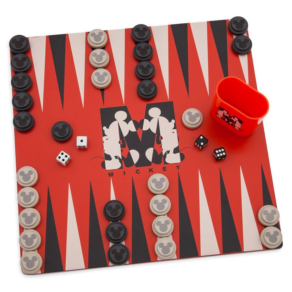 Disney Store Dolls & Games Mickey Mouse Deluxe Game Set - Includes Disney Chess Set, Checkers Pieces, Backgammon Board, Playing Cards, Poker Chips