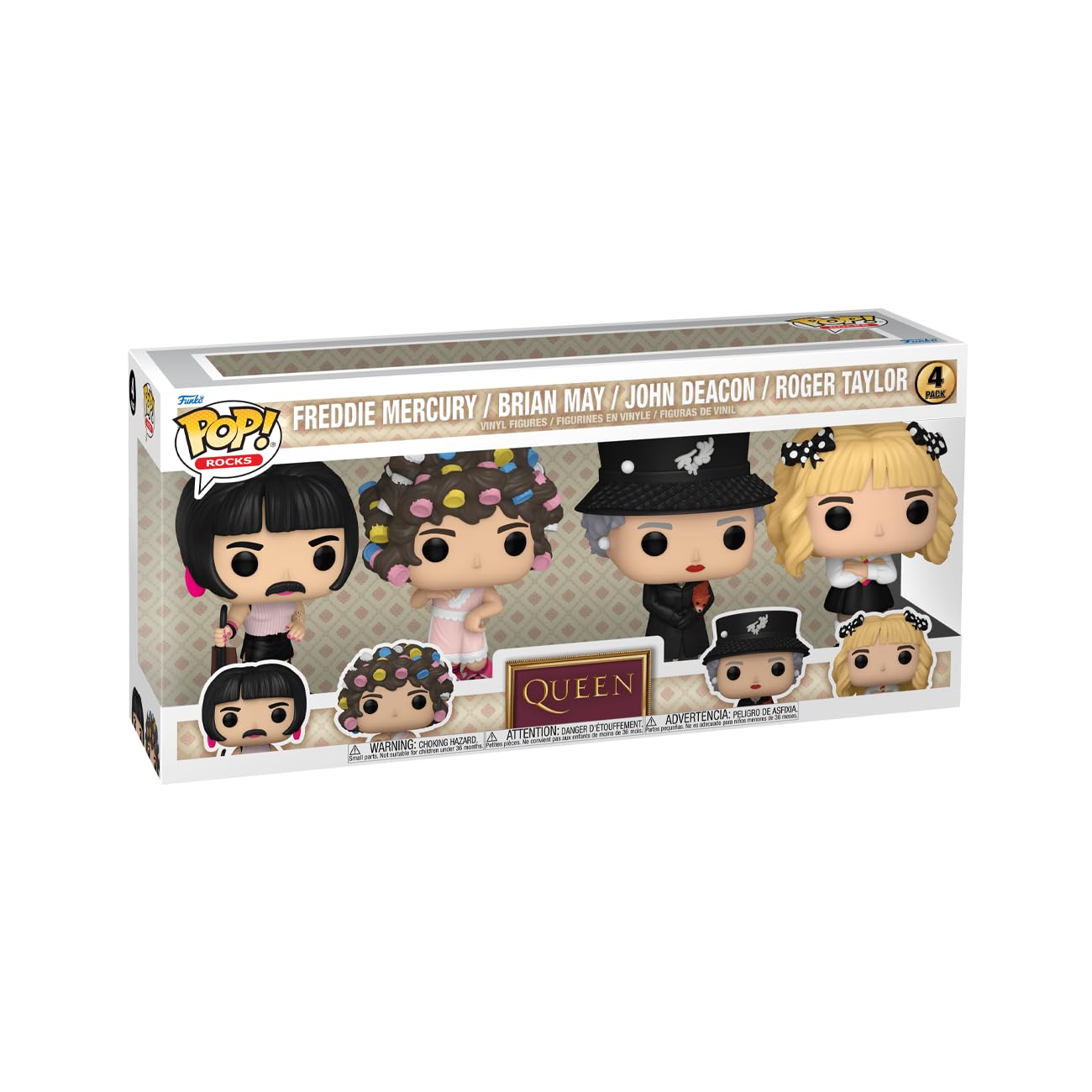 Funko POP! Rocks: Queen - Freddie Mercury - I Want to Break Free - (4-Pack) - Collectable Vinyl Figure - Gift Idea - Official Merchandise - for Kids &