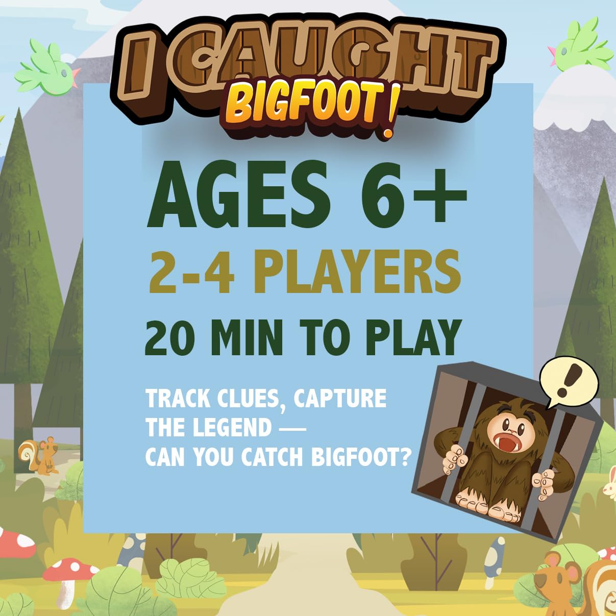 I Caught Bigfoot! - Collect Evidence to Catch The Elusive Bigfoot! Kids Game for Game Night, Family Games for Kids and Adults, Board Game for Family