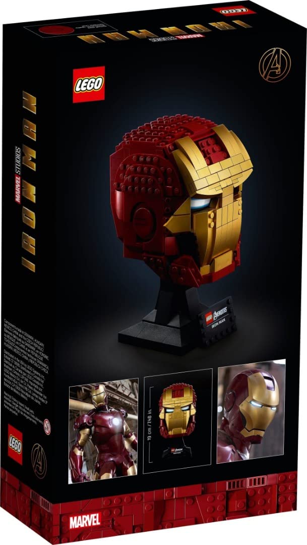 LEGO 76165 Marvel Super Heroes Iron Man Helmet, Collectible Piece for Adults