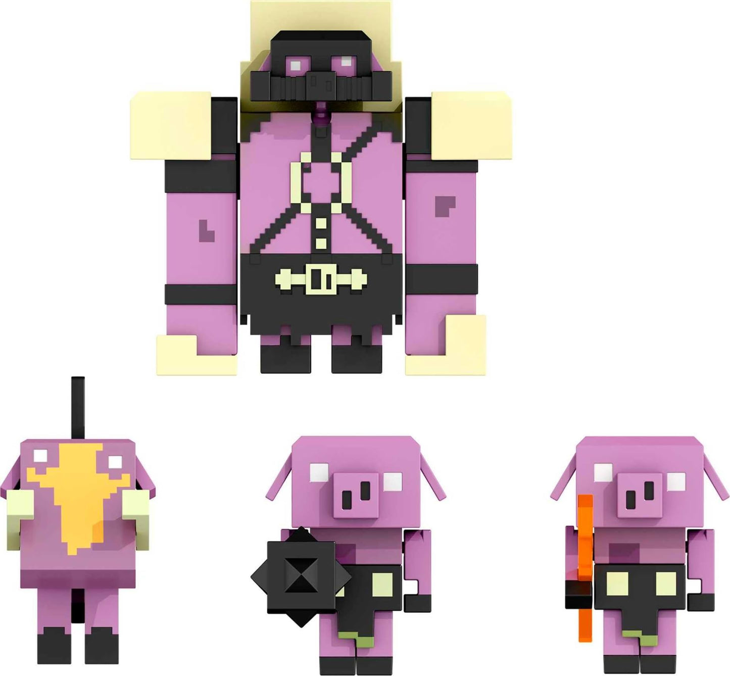 Mattel Minecraft Legends Nether Invasion Pack, Set of 4 Action Figures with Attack Action and Accessories