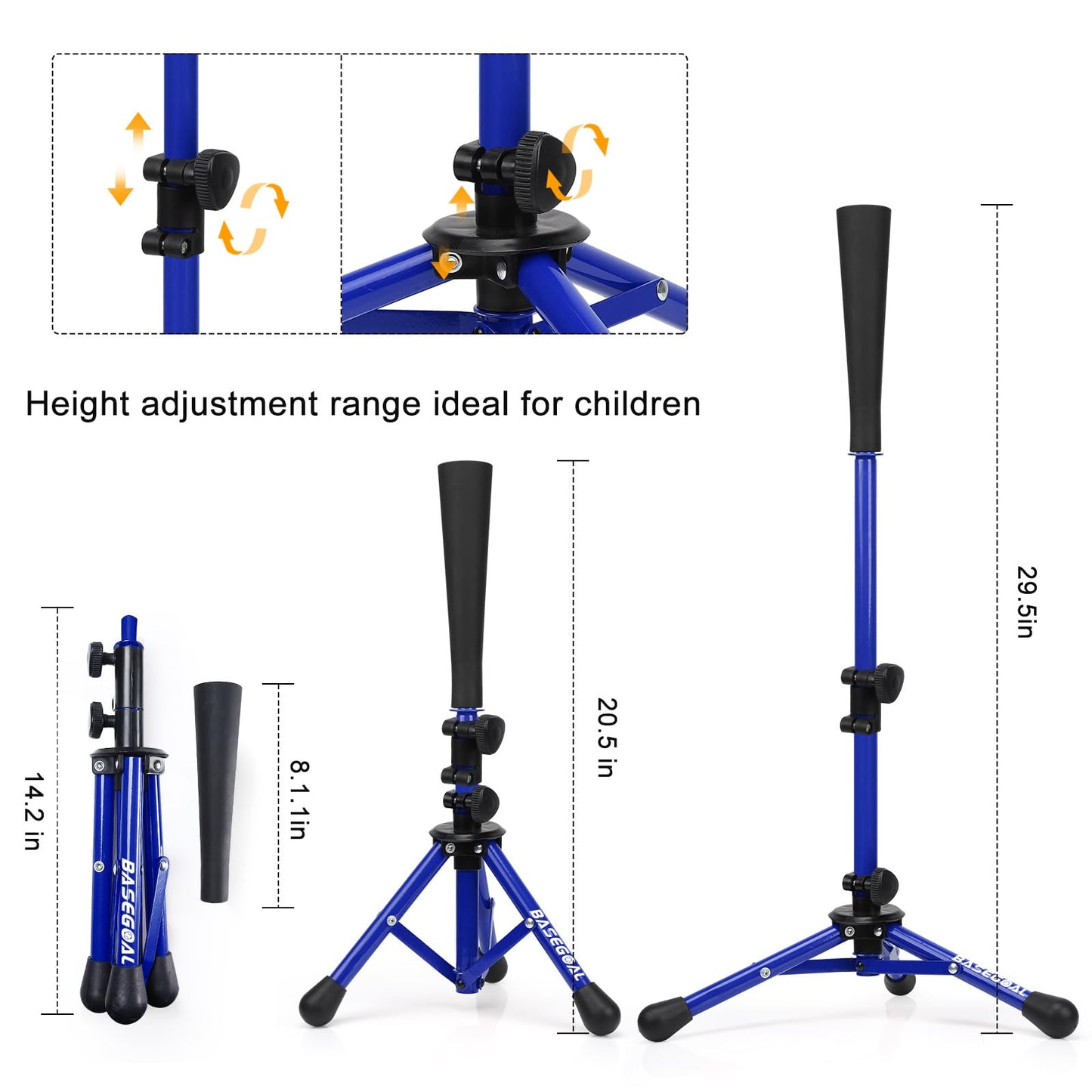 BaseGoal Baseball Batting Tee Ball Set for Kids and Youth,with Bat & Ball