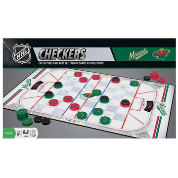 MasterPieces Family Game - NHL Minnesota Wild Checkers - Officially Licensed Board Game for Kids & Adults, 13" x 21"