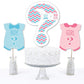 Big Dot of Happiness Chevron Gender Reveal - Gender Reveal Party Centerpiece Sticks - Table Toppers - Set of 15