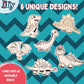 SCS Direct Wood Painting Craft Kit 20 Pack- Summer Arts & Crafts Gifts for Kids - Each Dinosaur Painting Set Comes w/Brush & Paint - Great