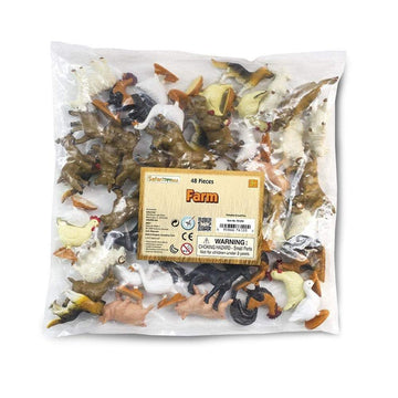 Safari Ltd. Farm Life Bulk Bag - Set of Miniature Toy Farm Animal Set - 48 Piece Collection for Boys, Girls & Kids Age 3+