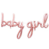 PartyForever Baby Girl Balloon Rose Gold Letters for Baby Shower Decorations, Girl Gender Reveal Foil Balloons Letters Banner
