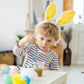 YUJUN 6PCS Plush Bunny Ears Headband, Easter Multi-Color Cute Rabbits Ears Hairbands for Easter Kids Game and Easter Party Favors