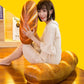 elfishgo 3D Simulation Bread Shape Pillow,Soft Butter Bread Food Plush Cushion Stuffed Toy for Home Decor 23.6"