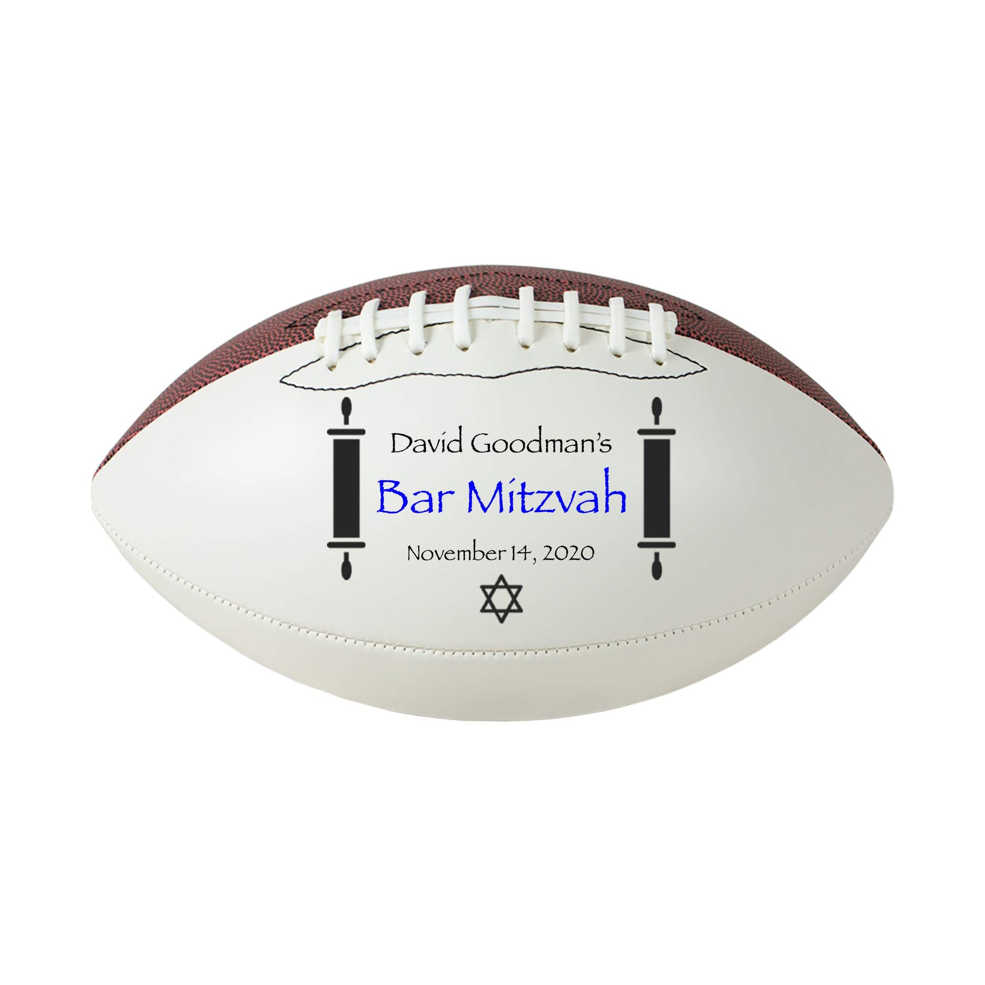 Personalized Sports Balls Bar Mitzvah 9" Mini Football, Bar Bat Mitzvah Keepsake Football