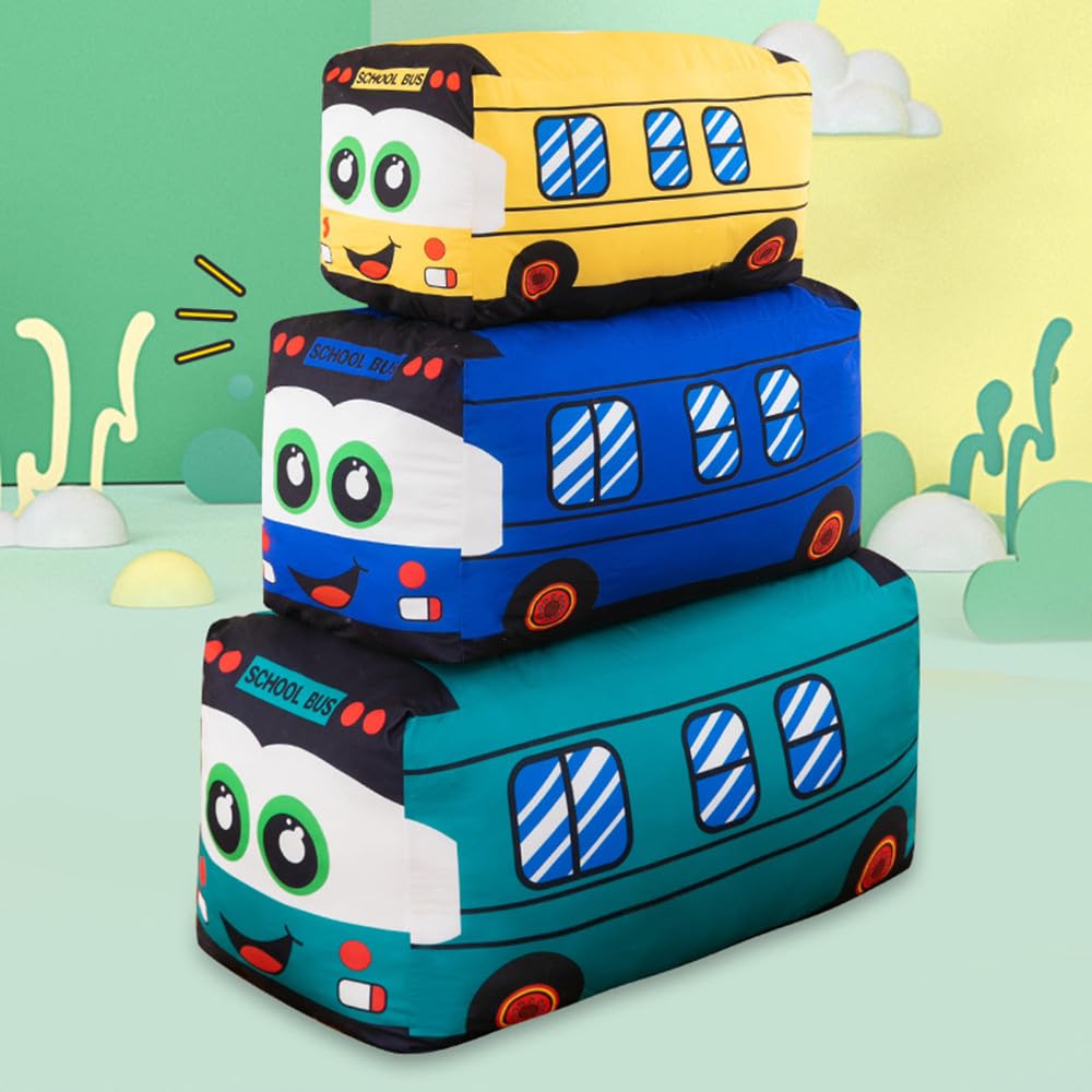 13.8 Inches Car Plush Toy Simulation Bus Cute Cartoon Pillow Filling Car Plush Pillow Toy Gift Children's Birthday (Yellow)
