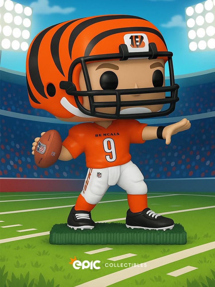 Epic Collectibles Pop Football: Bengals - Joe Burrow Vinyl Figure Bundled with Box Protector Compatible for Funko