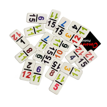 OMURA Games | Double15 Pro Size Dominoes Set | Tile: White with Color Numeral