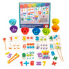 SWIMDOG Montessori Arithmetic Math Toy Set, Toddler Wooden Montessori Toys for 2 3 4 5 6 Years Old, Number Cognitive Clip Bead Matching Game, Boy Girl