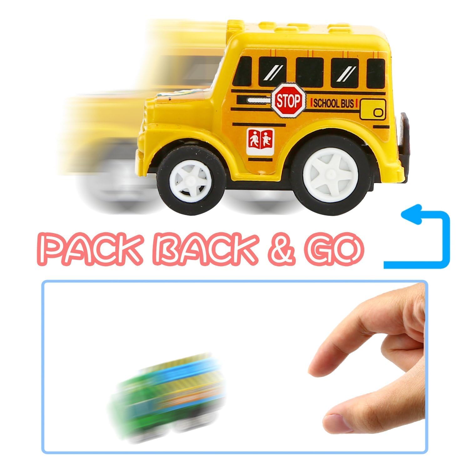Funcorn Toys Pull Back Car, 12 Pack Assorted Mini Plastic Vehicle Set, Pull Back Truck and Car Toys for Boys Kids Toddler Party Favors,Die Cast Car
