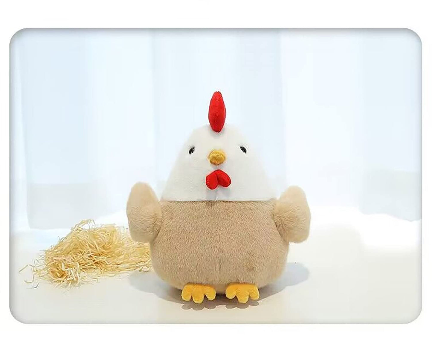 YUKOUQIAN Chicken Stuffed Animal Chicken Plush Doll Toy 8 inch for Girls Christmas (Chicken)