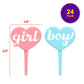 Boy Girl Cake Toppers, 24 Gender Reveal Cupcake Decorations, Blue & Pink Cupcake Pics For Baby Shower Or Gender Reveal - 24 Pack