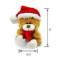 Plushland Adorable Soft and Hairy Santa Teddy Bear, Stuffed Animal -Holiday Toys - Xmas Party Favors for Kids (Christmas Qbeba Bear Brown)
