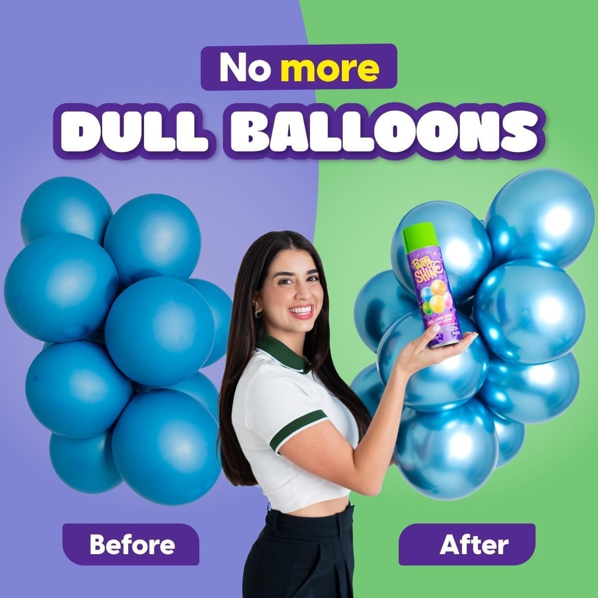 Party Shine Balloon Shine Spray, Silicone Spray for Latex Balloons, Balloon Spray Shine, Waterproof, Fragrance-free and Less Slippery Formula, Perfect