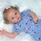 TFJS Lifelike Reborn Baby Dolls Girl 20 Inch Soft Vinyl Realistic Newborn Baby Doll Gold Curly Hair Handmade Real Life Toddler Dolls with Accessories
