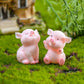 Miniature Pig Figurines 8 Pcs, Cute Pink Piggy Toy Figures Cake Toppers for Fairy Garden Decor Christmas Desk Decoration