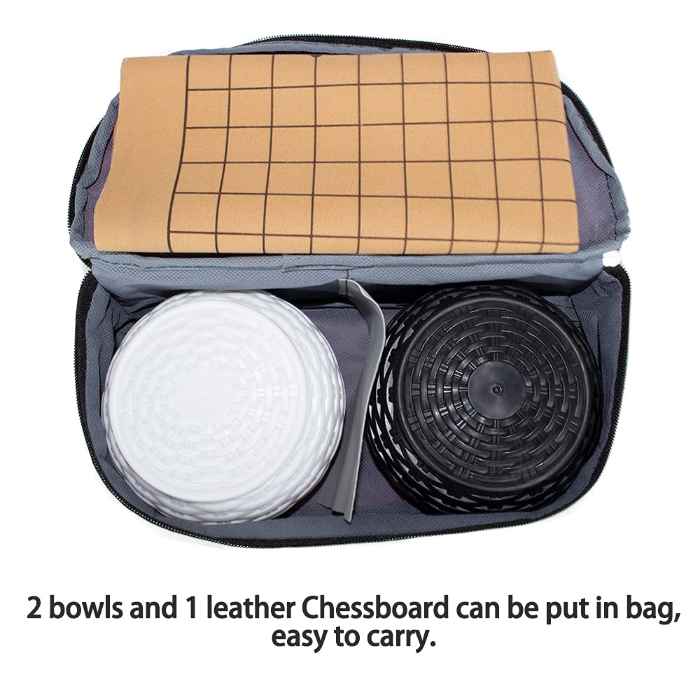 Luoyer Go Game Set with Carrying Bag Go Pieces Stones with Bowls Portable Weiqi for Beginner Club Bar Home Chinese Strategy Board Game for 2 Players