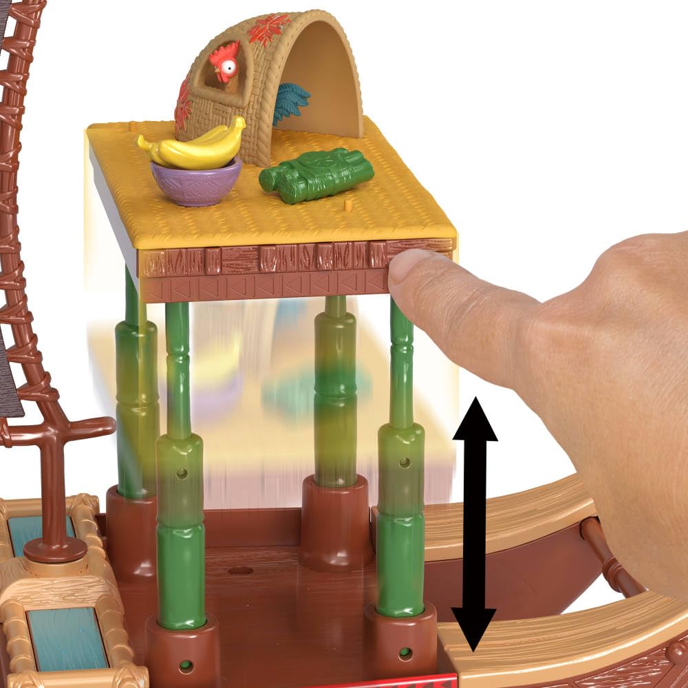 Mattel Disney Moana 2 Toy Playset with Floating Adventure Canoe, Small Doll, 1 Character Friend, 6 Play Areas & 10 Accessories