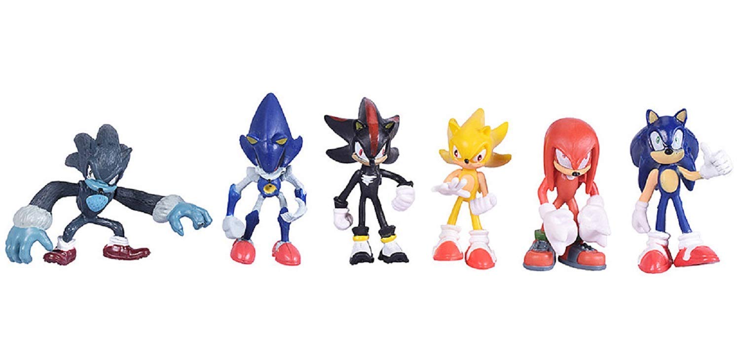 Classic Sonic 15-Piece Figure Play Set - Friends, Palm Trees, Sonic Gems