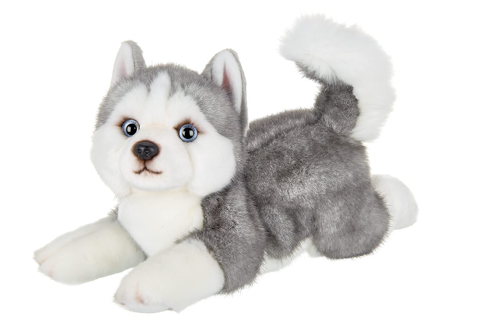 Bearington Explore 13-Inch Baby Dog Plush, Huggable Stuffed Animal Puppy, Adorable and Cuddly Husky Manouk Dog Plush Toy for Nursery Decor, Kids