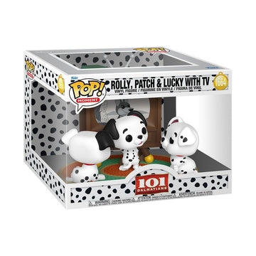 Funko Pop! Moments: Disney - 101 Dalmatians - Rolly, Patch & Lucky with TV - Collectable Vinyl Figure - Gift Idea - Official Merchandise - Toys for