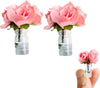 2Pcs Mini Dollhouse Miniature Vase Micro Landscape Colorful Flower Glass Bottle Miniature Decoration for 1:12 Scale Dollhouse Scene Props Décor