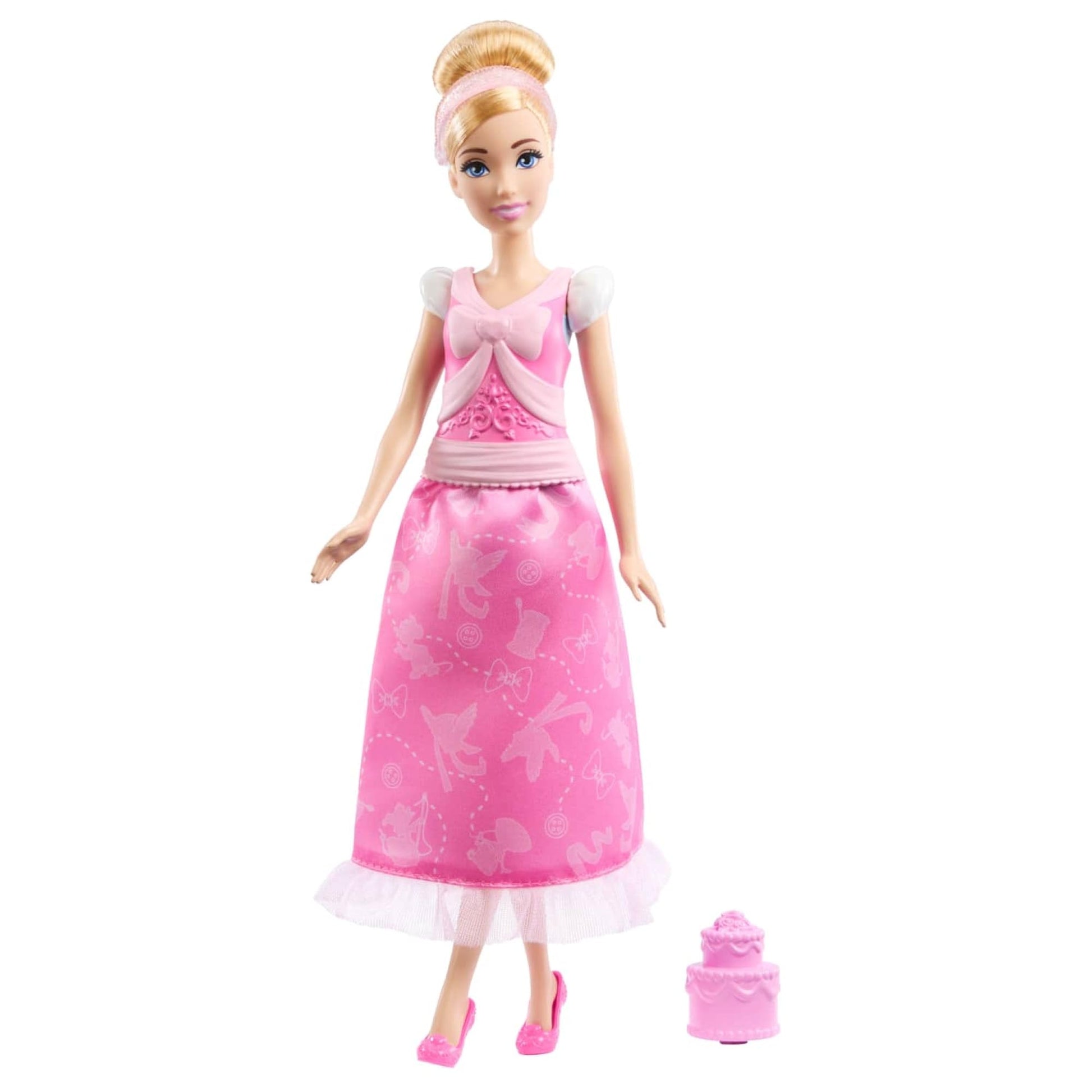 Mattel Disney Princess Toys, Cinderella Fashion Doll with 2 Looks, 9 Accessories, 2 Snap-On Bodices & 2 Skirts, 2-in-1 Stories Inspired by Disney