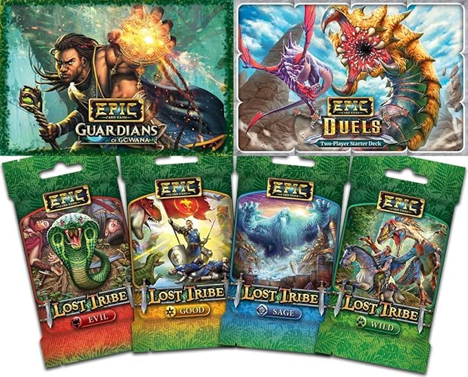 Wise Wizard Games, Epic Card Game Bundle: Base Set, Guardians of Gowana, Duels Boxed Sets Plus 4 Lost Tribe Card Packs, 4 Pantheon Packs, 4 Tyrants, 4