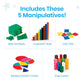 hand2mind - 93539 Take Home Math Manipulatives Kit for Kids, with Snap Cubes, Base Ten Blocks, Cuisenaire Rods, Angle Circles, and Color Tiles
