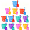 Holady 12 Pack 5'' Inch Sand Beach Buckets Pail with Beach Shovels,Sand Bucket Water Bucket for Beach Fun Great Summer Party Accessory