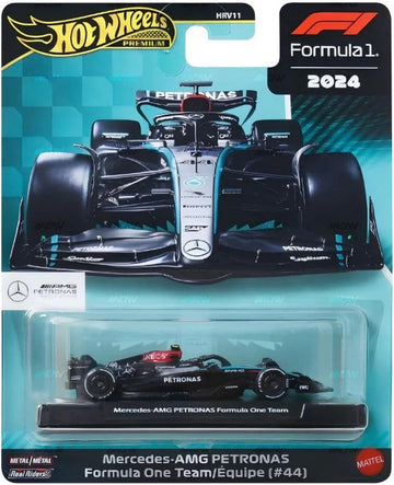 Hot Wheels Premium Formula 1 2024 Mercedes-AMG Petronas F1 Team Die-Cast Car Collection, Metal Model Cars #44 and #63