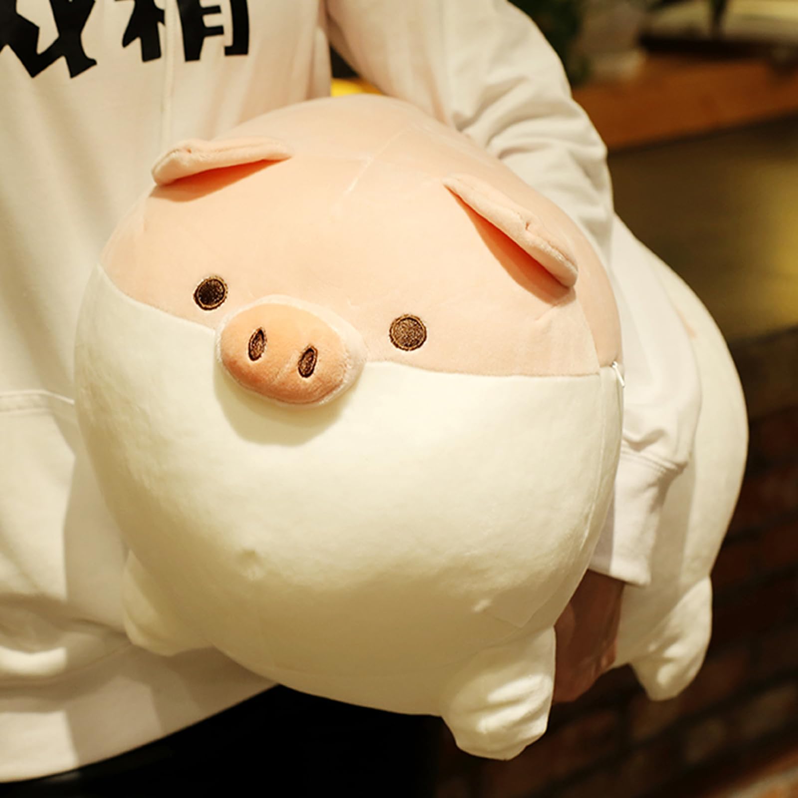 Levenkeness Soft Fat Pig Plush Hugging Pillow,Cute Piggy Stuffed Animal Doll Toy Gifts for Bedding, Kids Birthday, Valentine, Christmas (Pink, 19.7")