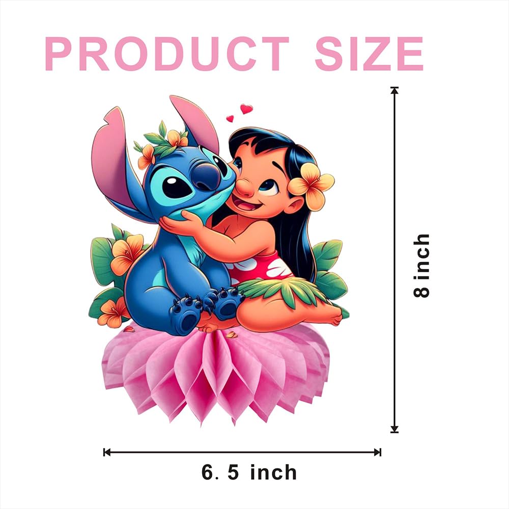 8Pcs Stitch Table Centerpiece Double Side Design Birthday Party Supplies for Kids Party Table Decorations