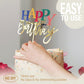Apluselection Acrylic Happy Birthday Cake Topper, Gold Rainbow Decoration