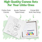 Misco Toys Canvas Paint Party Kits, 11 Piece Art kit Pre-Drawn Outline Canvas for Paint and Sip 8 Colors and Brush Included, Great Gift for Kids 4+
