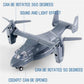 Diecast Metal Military Transport Helicopter Plane - 1:400 Scale Alloy Model Twin-Engine Rotor Aircraft Toy, Tiltrotor Transporter Airplane