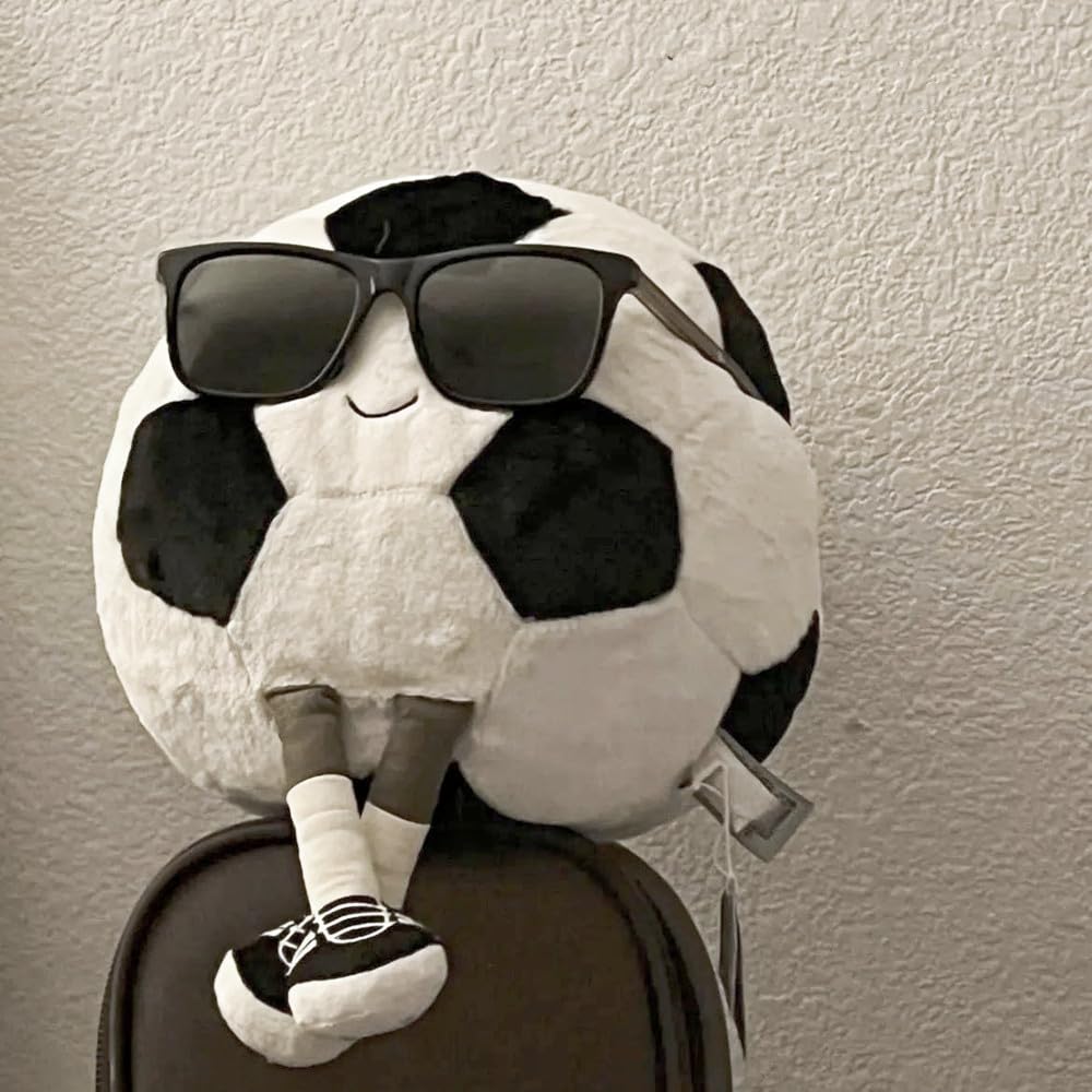 XIYUAN 13.7inch Football Plush Toys Soft Stuffed Sports Plush Balls Cute Fun American Soccer Doll Toys with feet Creative Football Spherical Decor